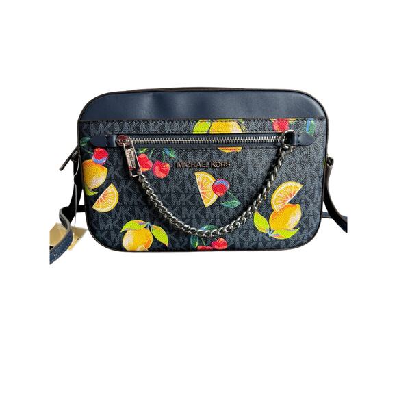 Michael Michael Kors NWT Large East West Zip Chain Crossbody In Admiral Travel - Picture 1 of 6